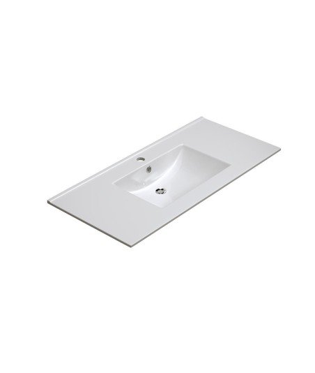 Lavabo cerámico cuadrado extrafino | de 45 cm de fondo