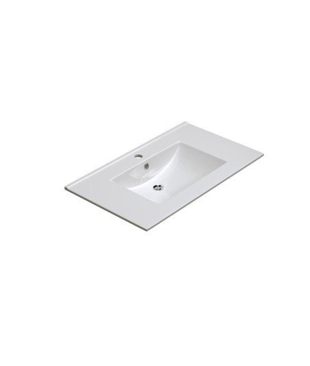 Lavabo cerámico cuadrado | de 39 cm de fondo