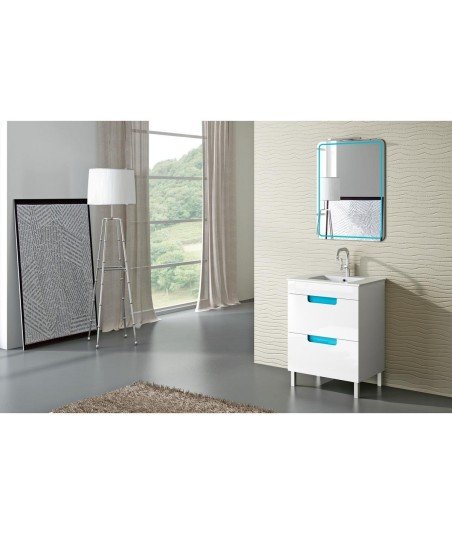 Lavabo cerámico cuadrado | de 39 cm de fondo