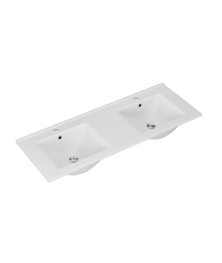 Lavabo cerámico cuadrado extrafino 120 cm| Doble seno