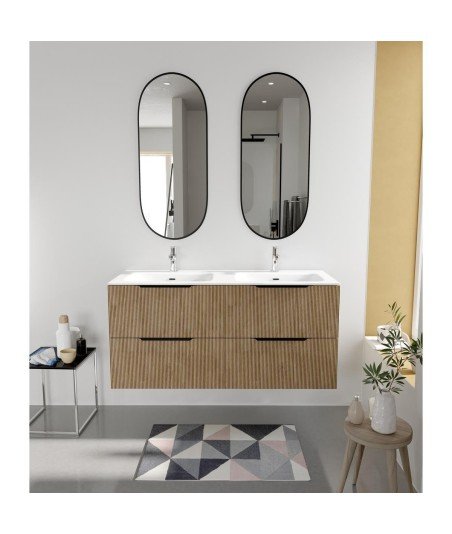 Lavabo cerámico cuadrado extrafino 120 cm| Doble seno