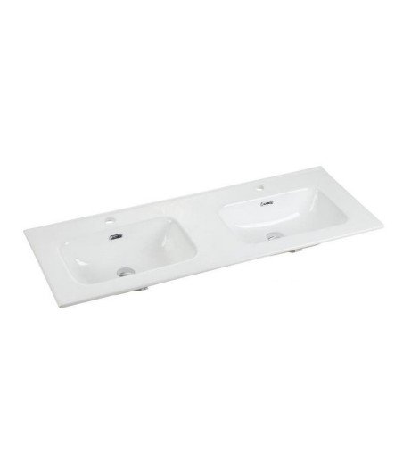 Lavabo cerámico cuadrado extrafino 120 cm| Doble seno Round