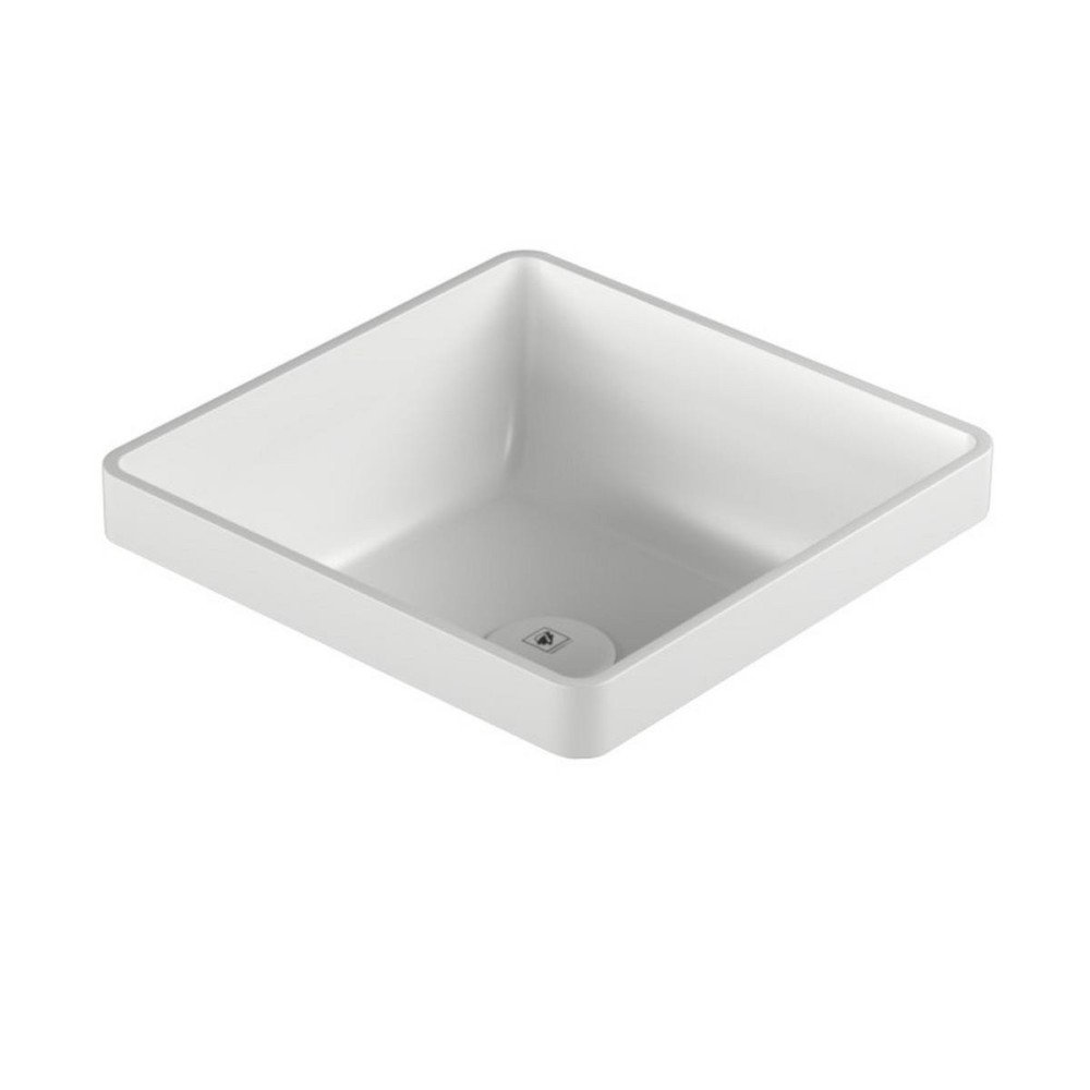 Lavabo de resina semi encastrar MNST | Rosette cuadrado Torvisco