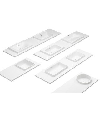 Lavabo de resina semi encastrar MNST | Rosette redondo Torvisco