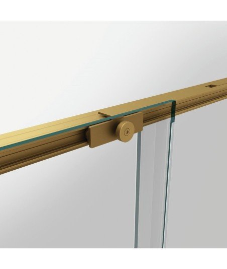 Mampara frontal fijo y corredera ➤ En oro cepillado Twenty Gold