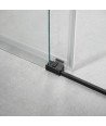 Mampara de bañera rectangular 2 fijos + 1 corredera ✅ En negro mate