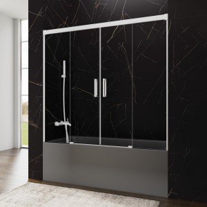 Mampara de bañera en blanco...