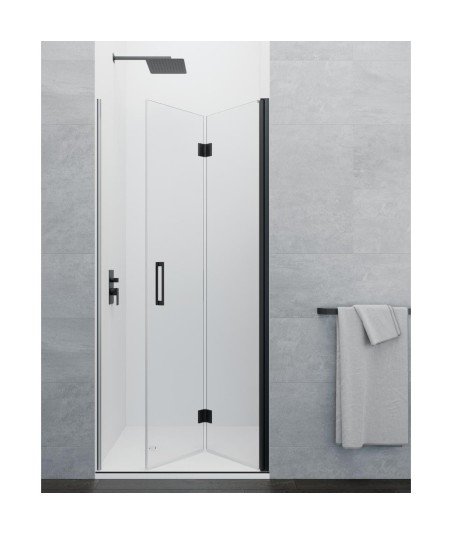 Mampara de ducha negra con 2 hojas plegables ➤ Glass Combi Black 1