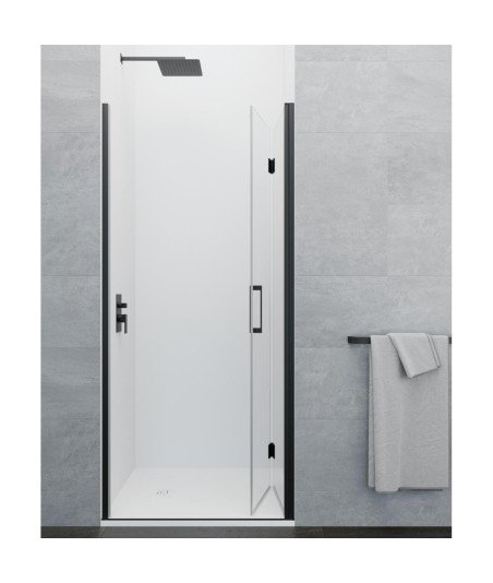 Mampara de ducha negra con 2 hojas plegables ➤ Glass Combi Black 2