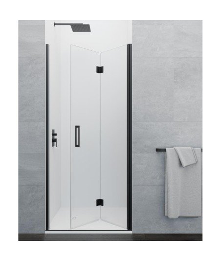 Mampara de ducha negra con 2 hojas plegables ➤ Glass Combi Black 2