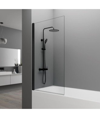 Mampara de bañera abatible en negro mate 【Modelo Open 1 GME 】