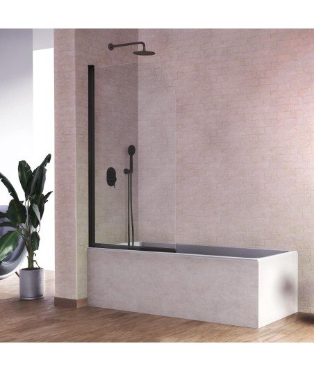 Mampara de bañera abatible en negro mate Rita ® RI570