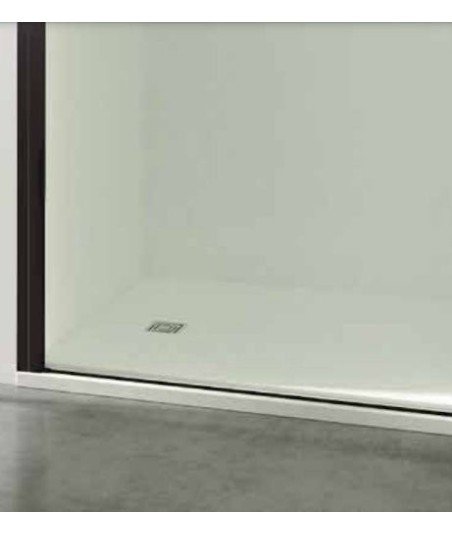 Mampara negra de ducha con 1 puerta abatible | Open A Black