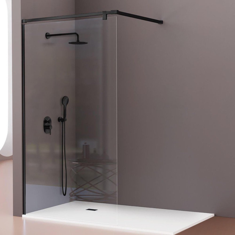 Mampara de negra baño fija fresh Salomón | Barra 90 grados