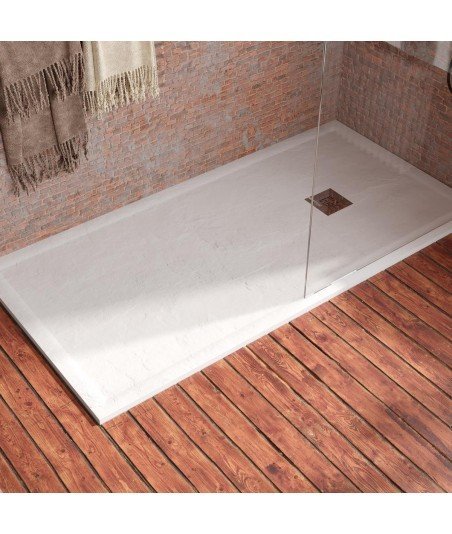 ➤ Plato de ducha de resina carga mineral | Con borde
