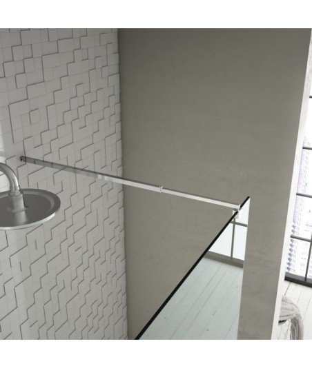 Mampara de baño fija en cromo Rimini | 8 mm con anti-cal