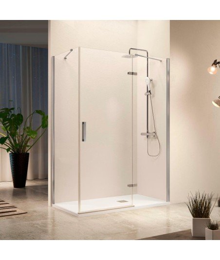 Mampara rectangular fijo y abatible con lateral fijo | NA408