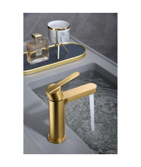 Grifo BDR002-1OC de lavabo Roma IMEX | Oro cepillado