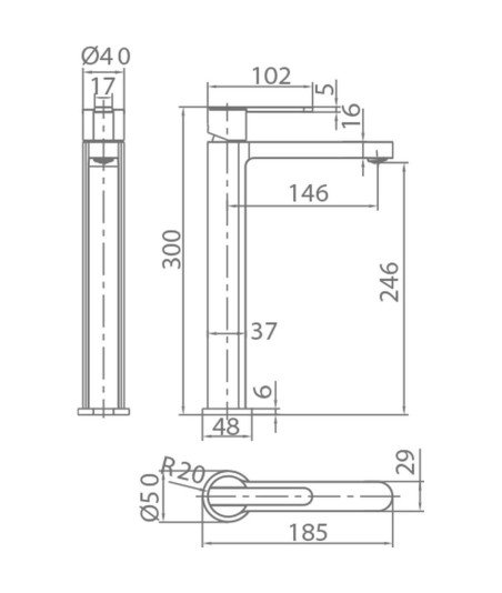 Grifo monomando de alto Roma IMEX - BDR001-3
