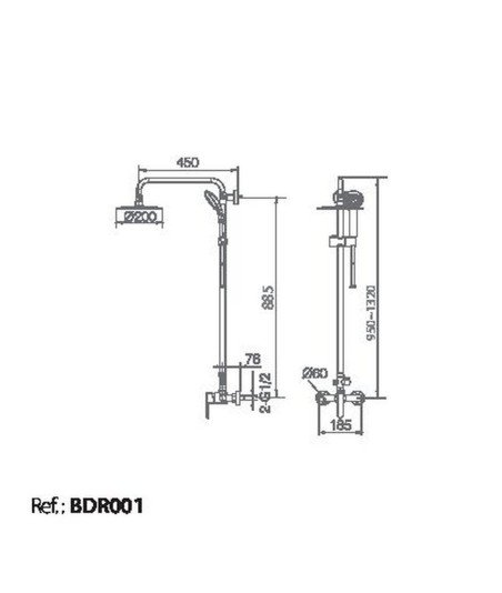 Columna de ducha oro rosa cepillado roma imex | BDR001/ORC