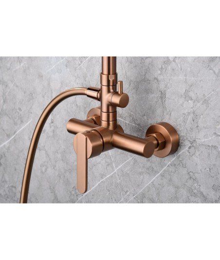 Columna de ducha oro rosa cepillado roma imex | BDR001/ORC