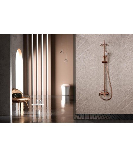 Columna de ducha oro rosa cepillado roma imex | BDR001/ORC