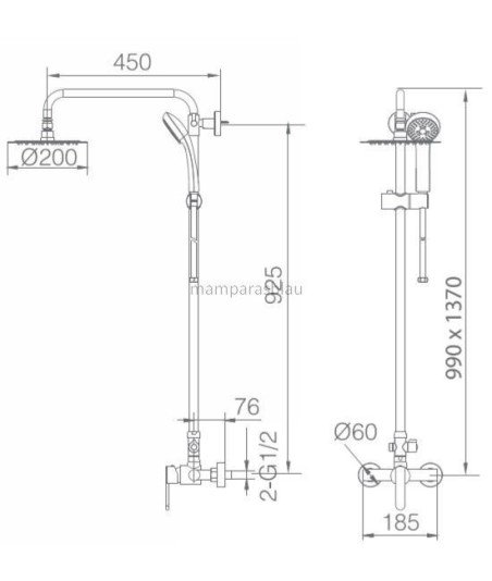 Columna de ducha Fiyi IMEX BDF016 PLATA