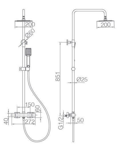 Columna termostática blanca de ducha art imex | BTAR025/BL