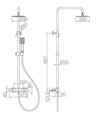 Columna termostática oro cepillado de ducha art imex | BTAR025/OC