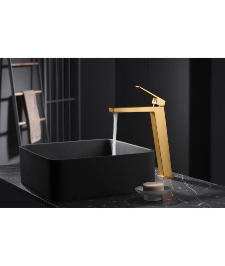 Grifo oro cepillado mate caño alto de lavabo Art IMEX  BDAR025-3OC