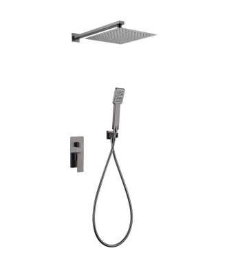 Ducha black gun metal empotrada pared Pisa imex