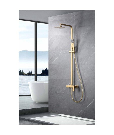 Columna de ducha oro cepillado Pisa imex | BDP048/OC