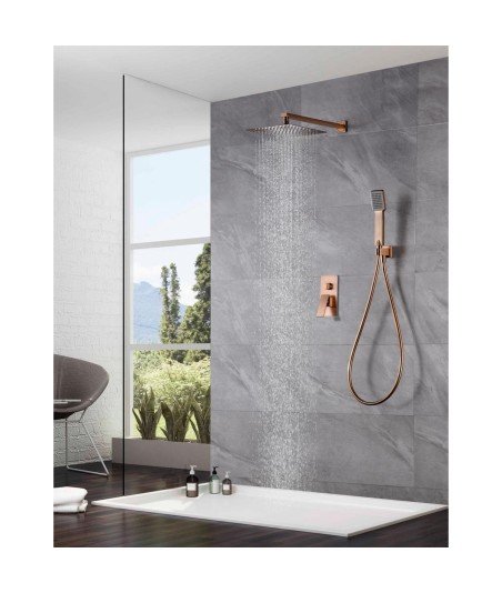 Ducha empotrada pared oro rosa Pisa IMEX | GPP048/ORC novedad