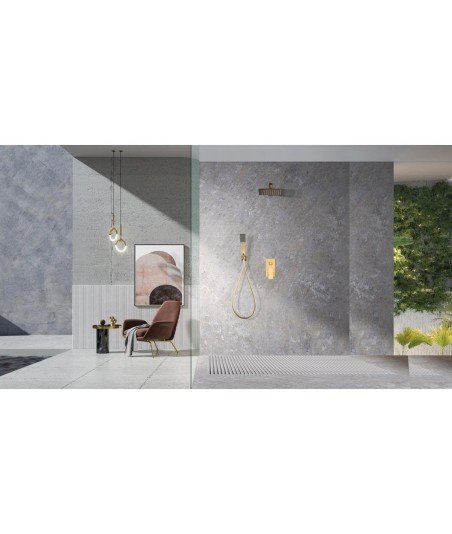 Ducha empotrada pared oro Pisa IMEX | GPP048/OC novedad