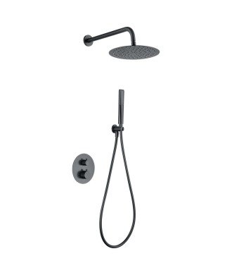 Ducha termostática black gun metal empotrada Nápoles imex