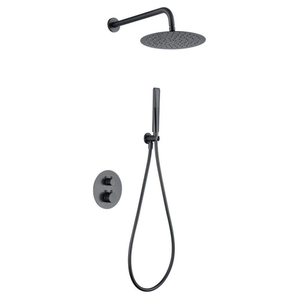 Ducha termostática black gun metal empotrada Nápoles imex