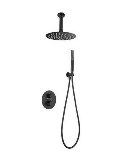 Ducha termostática negra empotrada Salerno Nápoles imex