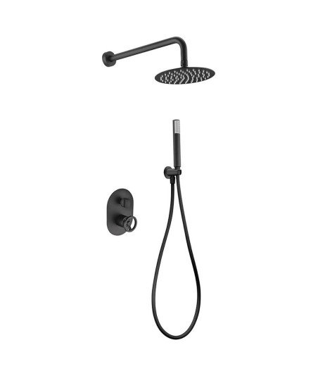Ducha negra mate empotrada de pared Olimpo IMEX | GPC033/NG