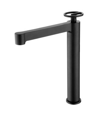Grifo negro mate caño alto de lavabo Olimpo IMEX | BDC033-3NG