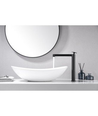 Grifo negro mate caño alto de lavabo Olimpo IMEX | BDC033-3NG