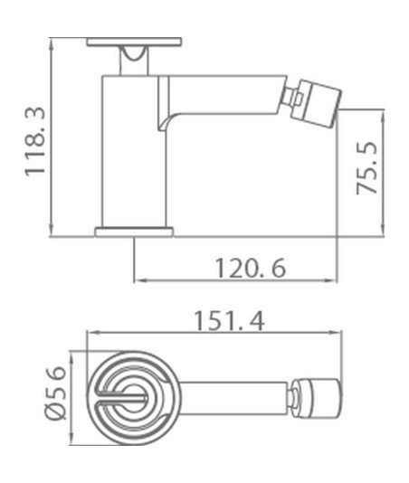 Grifo oro cepillado de bidé olimpo imex | BDC033-1OC