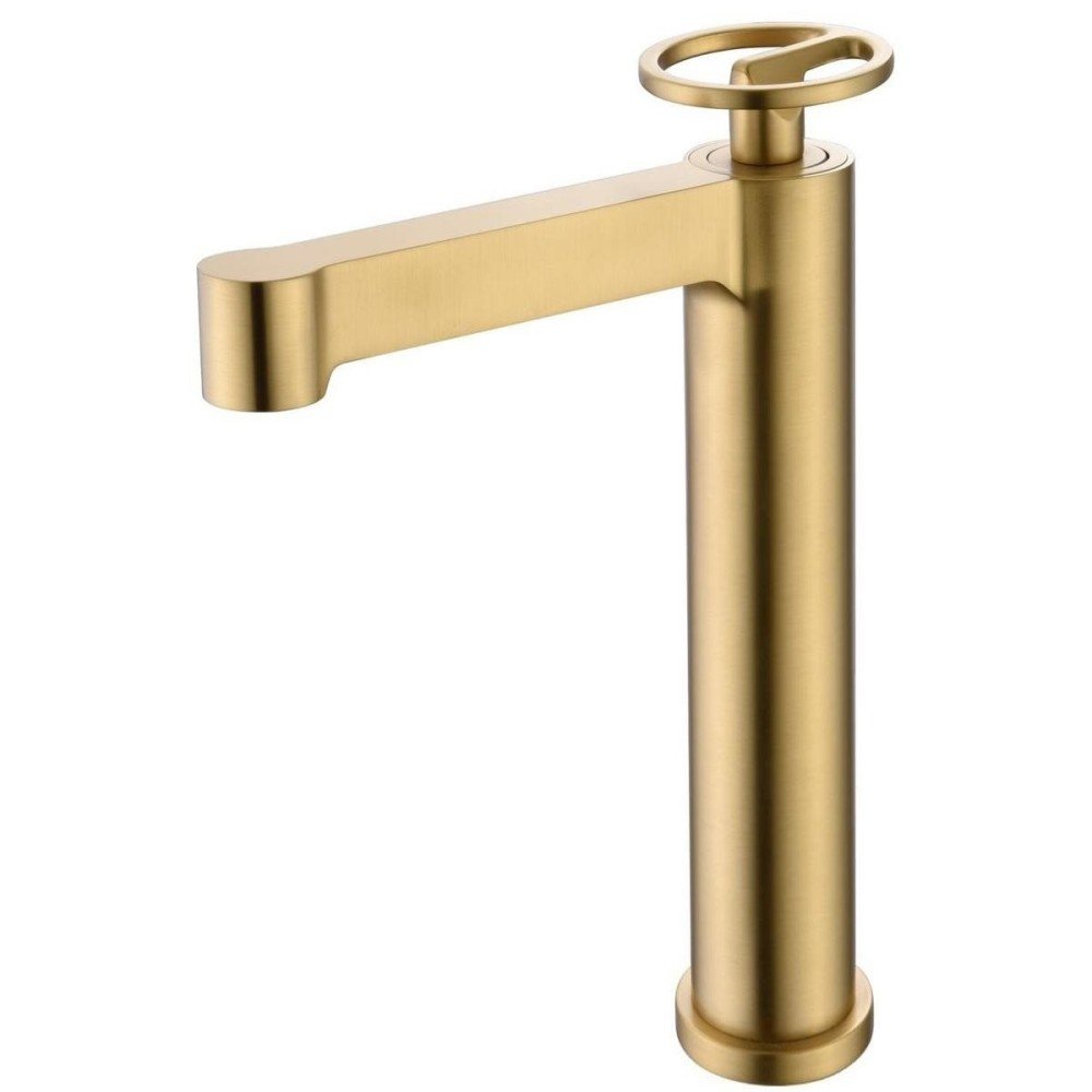 Grifo oro mate caño alto de lavabo Olimpo IMEX | BDC033-3OC