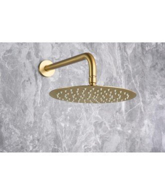 Ducha oro cepillado empotrada de pared Olimpo IMEX | GPC033/OC