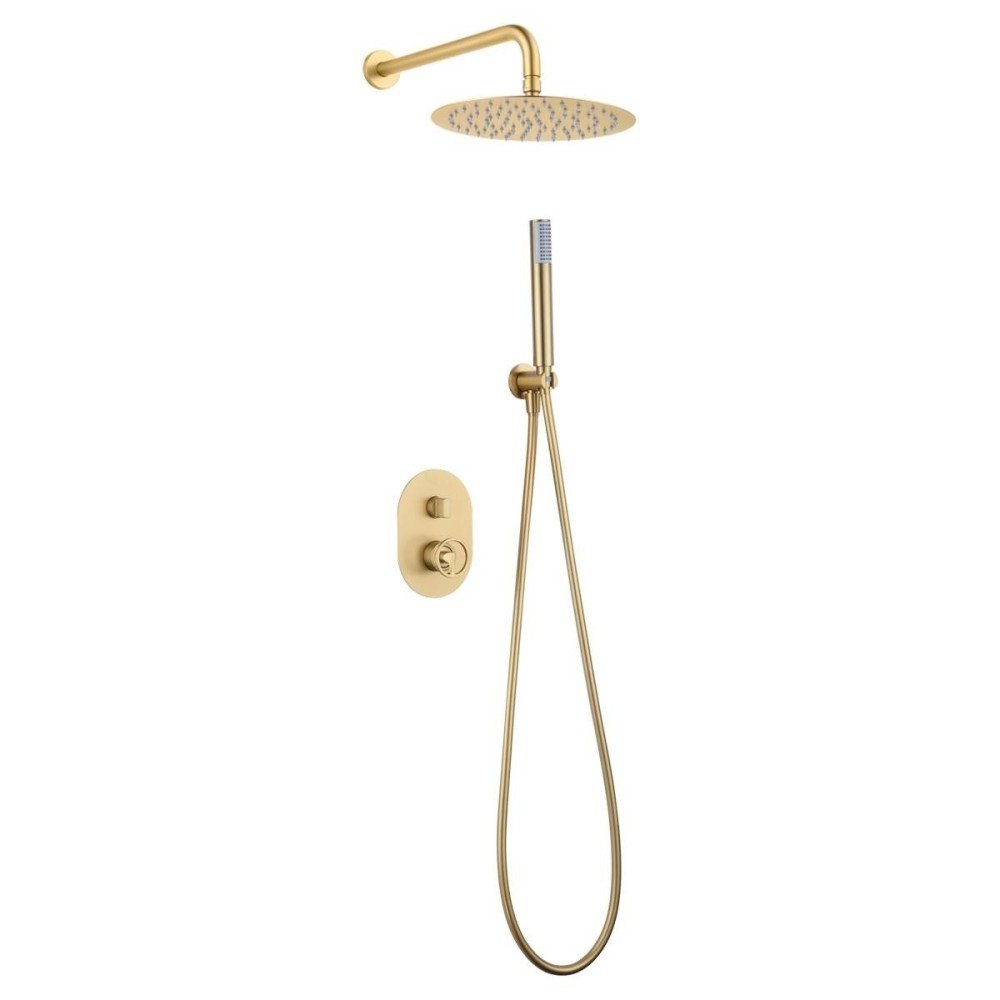 Ducha oro cepillado empotrada de pared Olimpo IMEX | GPC033/OC