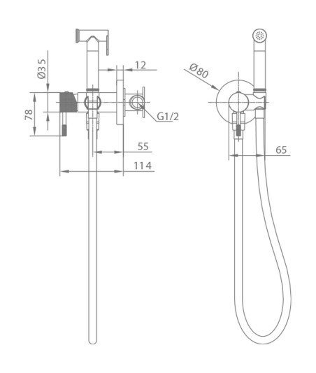 Grifo de bidé empotrado Line imex | RDD038/BGM