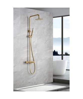 Columna termostática oro cepillado de ducha line imex | BTD038/OC