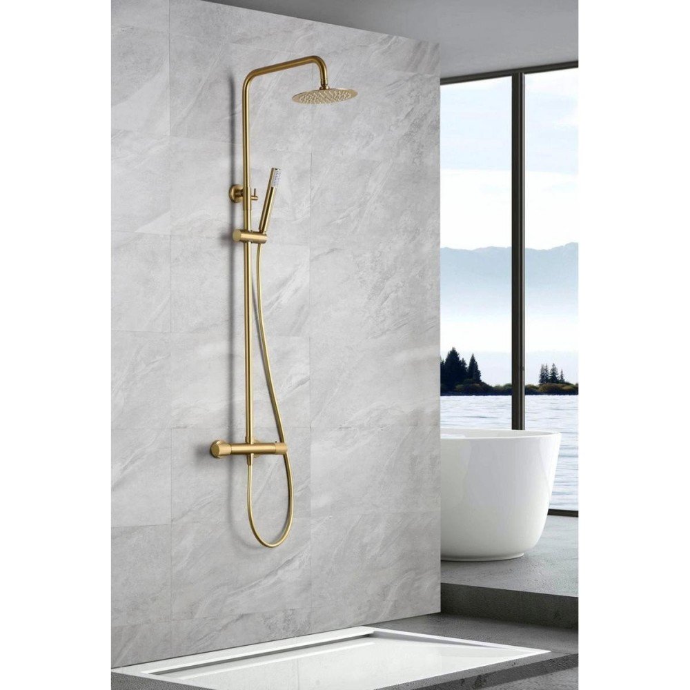 Columna termostática oro cepillado de ducha line imex | BTD038/OC