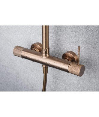 Columna oro rosa cepillado de ducha line imex | BDD038/ORC