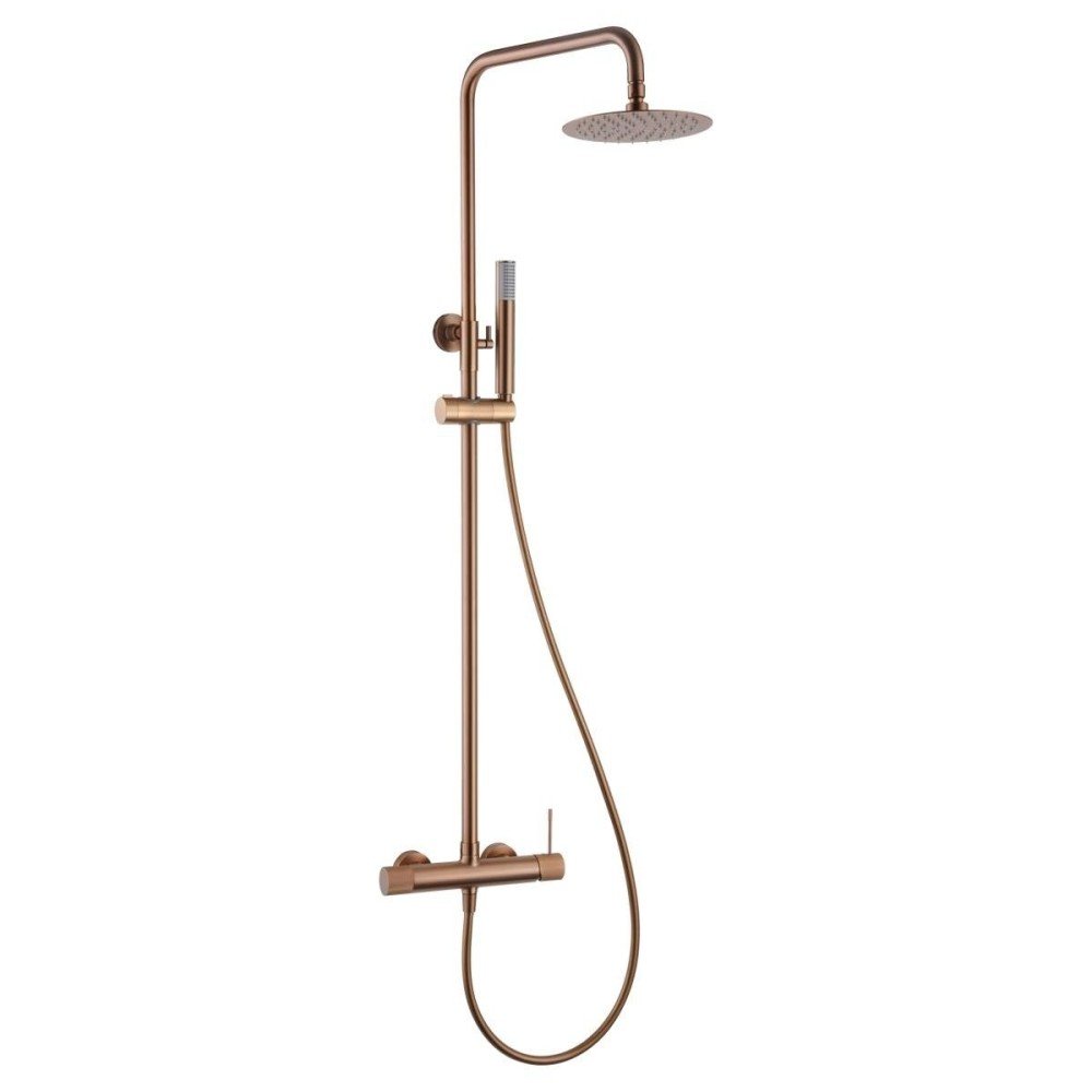 Columna oro rosa cepillado de ducha line imex | BDD038/ORC