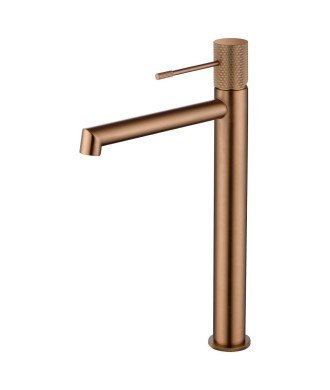 Grifo caño alto de lavabo line IMEX oro rosa cepillado | BDD038-3ORC